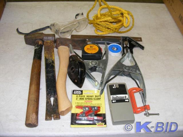 Crate of misc wood working tools
