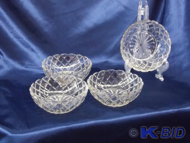 Diamond Cut Bowls set of 4 4.75in d...