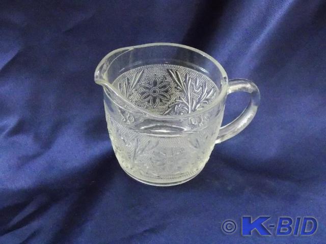 Floral Cut Glass Pitcher 3.5in high...