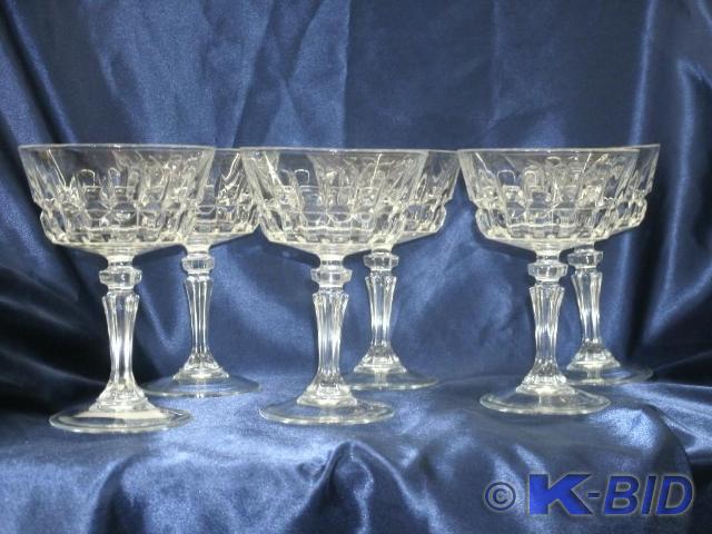 Set of 6 cut glass goblets 3.75 inc...