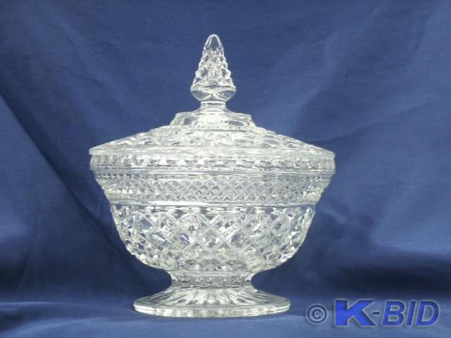 Cut Glass Diamond Pattern Candy dis...