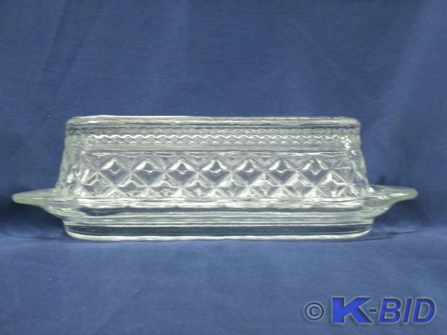 Butter dish with lid diamond cut pa...