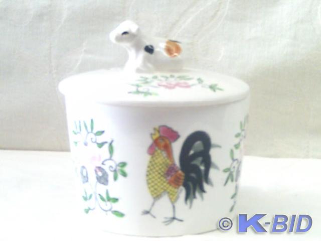 Roaster Bowl with Cow Lid made in J...
