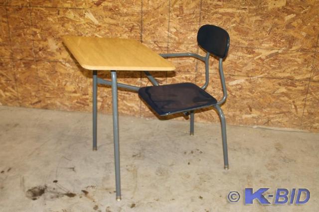 lot 116 image: -Student Desk w attached chair -Se...