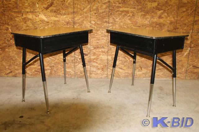 lot 156 image: -Lot of 2 student desks -Black box ...