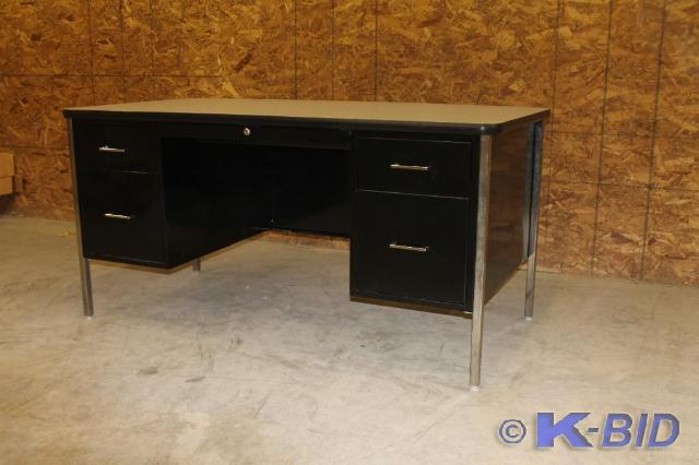 lot 197 image: -Teachers desk -Black front, white...