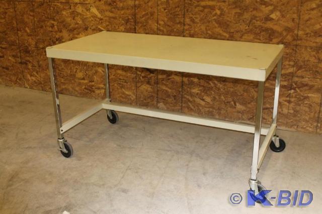 lot 230 image: -Mobile Table  Cart -Attached lock...