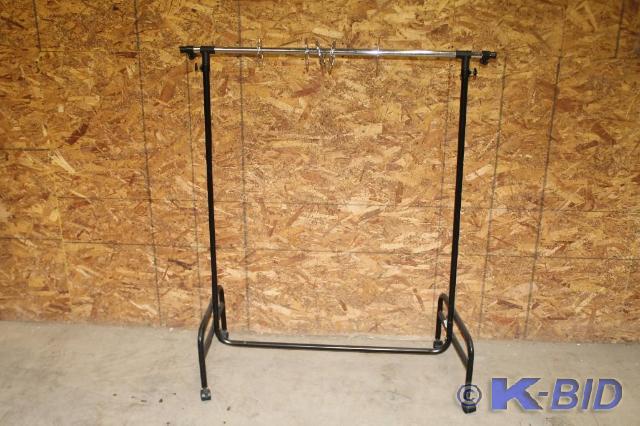 lot 70 image: -Mobile clothing rack (black) -Adju...