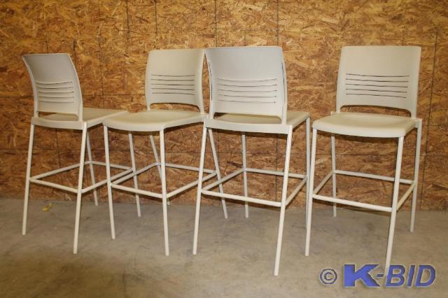 lot 96 image: -Lot of 4 bar-height Cafe chairs -L...