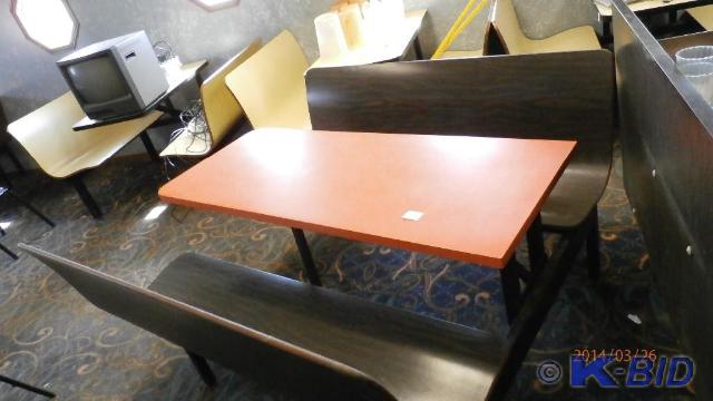 Orange And Brown Booth Seats 6