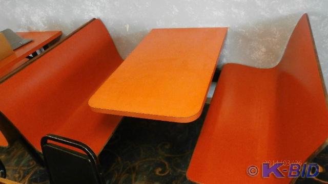 Orange Booth Seats 4