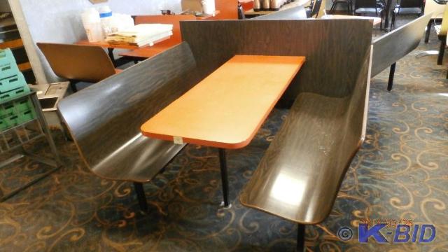Brown And Orange Booth Seats 6 With...