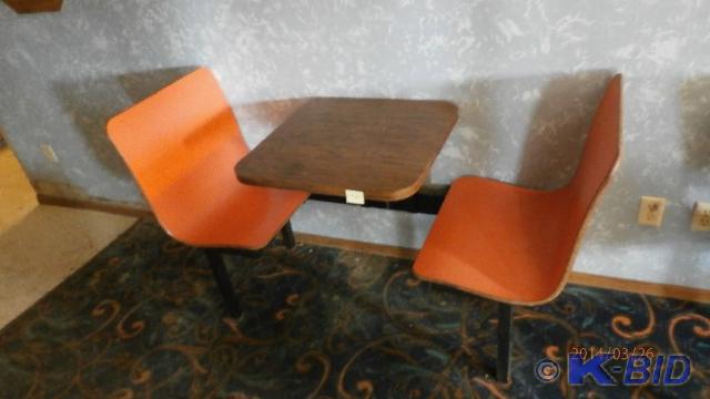 Brown And Orange Booth Seats 2