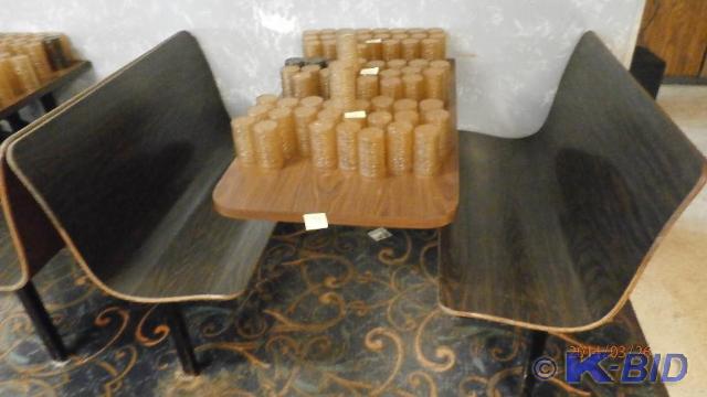 Brown Booth Seats 4 Stuff On Top No...