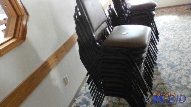 9 Brown Stacking Chairs