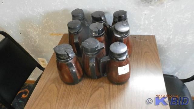 9 Small Brown Coffee Pots