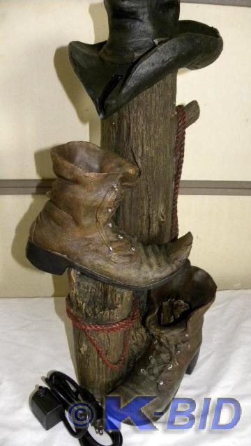 lot 40 image: Hand Crafted Cowboy Fountain, resin...