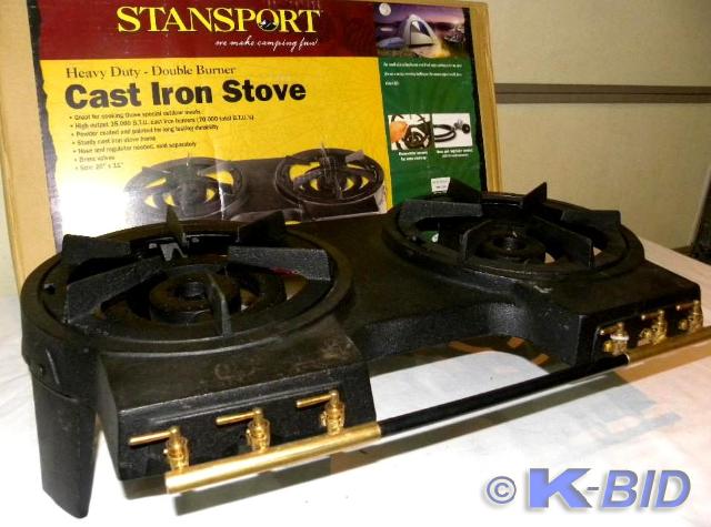 lot 73 image: StanSport Fat Boy 2-burner Cast Iro...