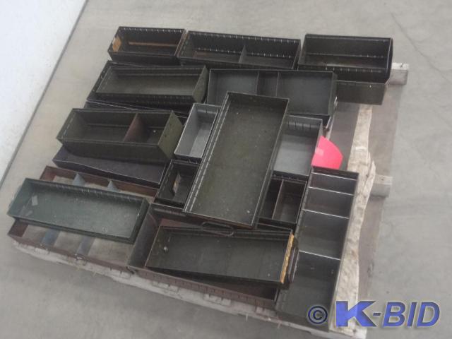 Pallet Lot Of Steel Parts Bins