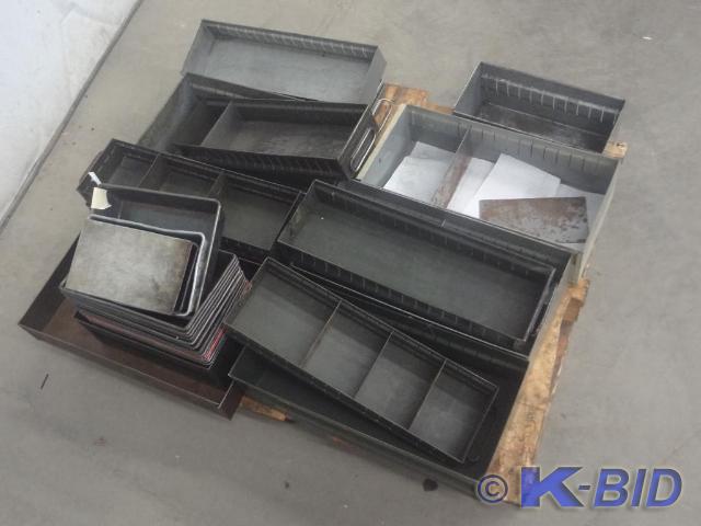 Pallet Lot Of Steel Parts Bins