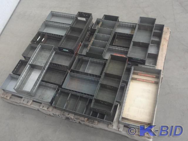 Pallet Lot Of Steel Parts Bins