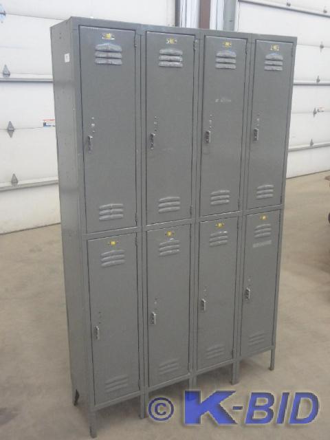 8-Section Steel Locker Unit, 6.5ft ...
