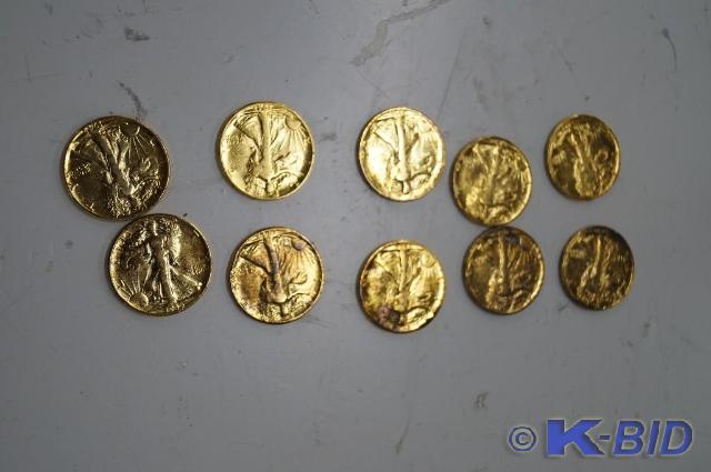 10 gold plated half dollar Walking ...