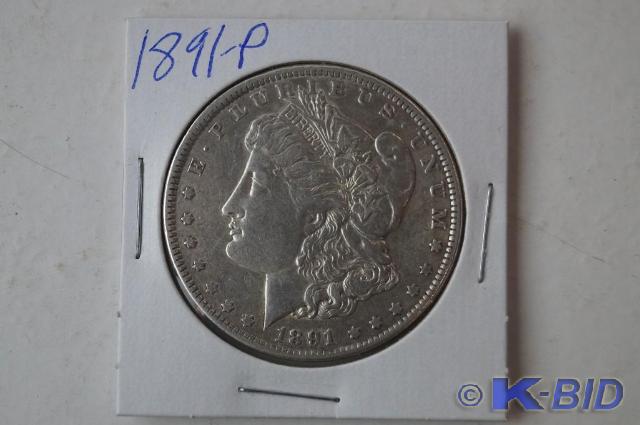1891-P Morgan silver dollar.