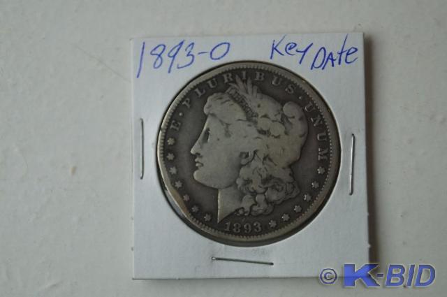 1893-O Morgan Silver Dollar. Key Da...