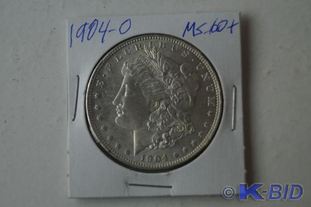 1904-O Morgan silver dollar. MS 60