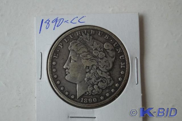 1890-CC Morgan Silver Dollar Carson...