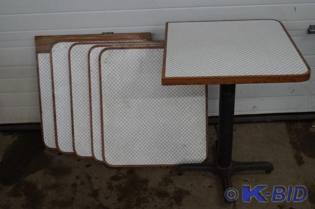 Cafe table with 5 spare tops