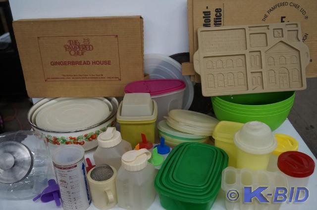 Lot of plastic bowls and glasses