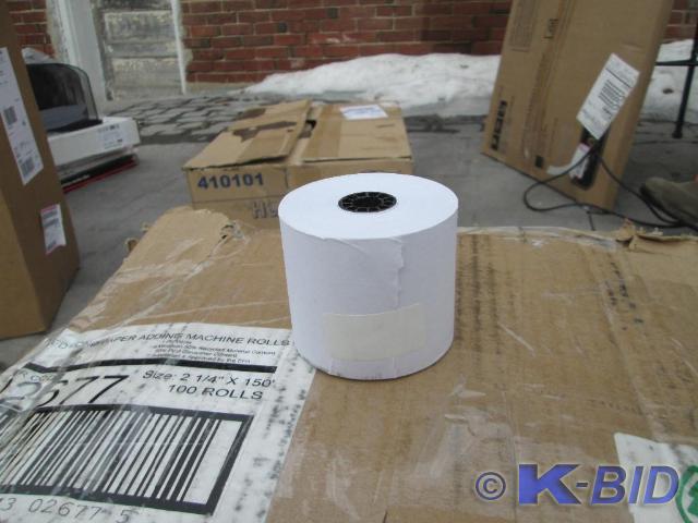 Damaged case of adding machine roll...