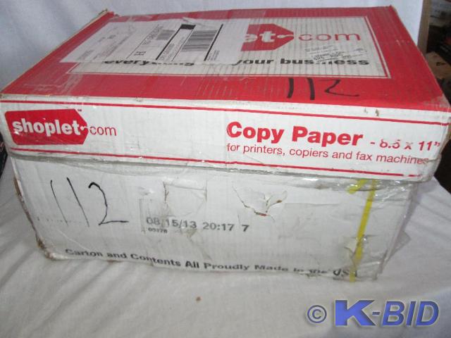 Case of Shoplet 8.5 x 11 copy paper