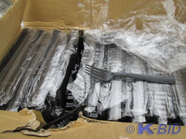 Damaged case of black forks, inner ...