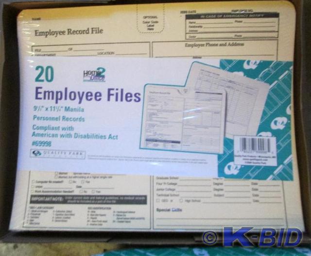 Case of 100 personnel file folder j...