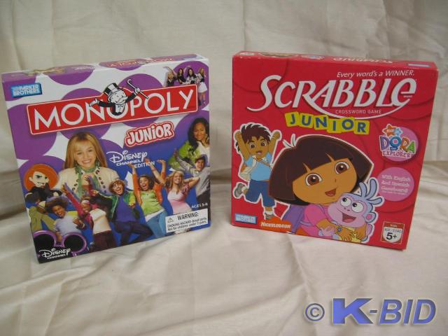 lot 11 image: Disney Monopoly and Dora Scrabble J...