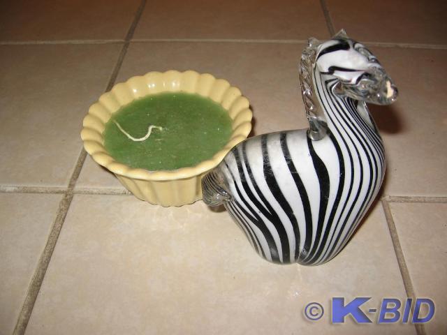 lot 144 image: Glass zebra and eucalyptus mint can...