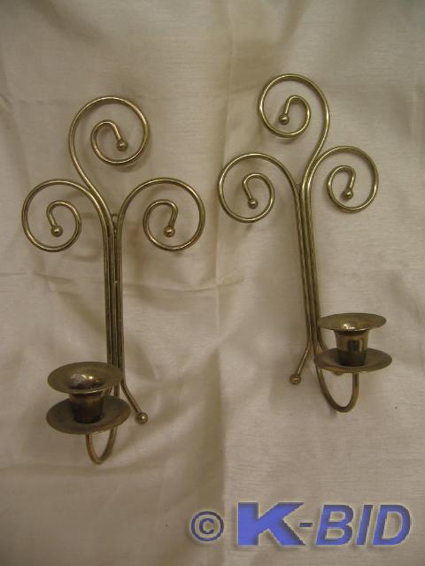 lot 153 image: Set of brass look sconces. Could be...