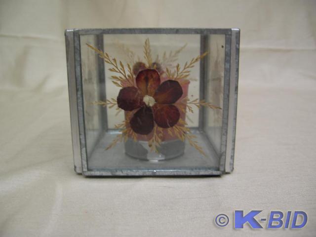 lot 184 image: Painted glass votive holder.