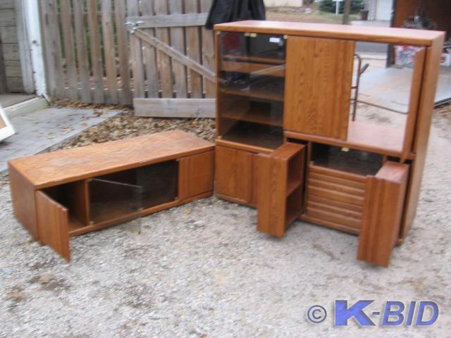 lot 224 image: Entertainment center, solid wood, g...