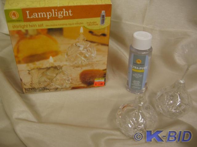 lot 30 image: Lamplight tabletop oil candles with...