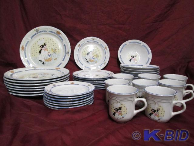 lot 148 image: 8 piece set of Newcor stoneware dis...