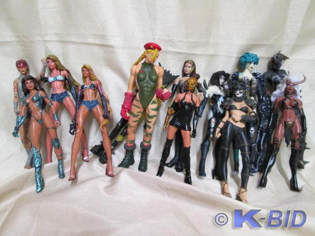 lot 175 image: Female character action figures.