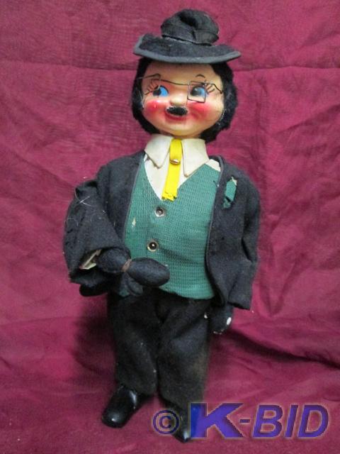 lot 186 image: Vintage standing man doll. This dol...