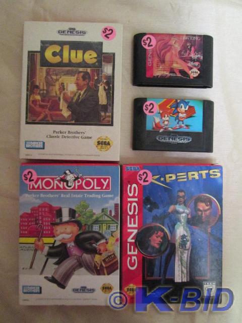 lot 198 image: Lot of 5 Sega Genesis games. Clue, ...