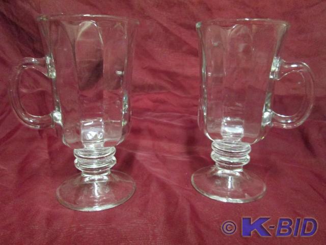 lot 209 image: Nice pair of clear glass coffee mug...