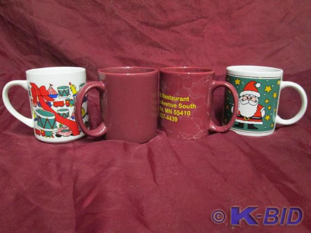 lot 211 image: Lot of 4 miscellaneous coffee mugs.