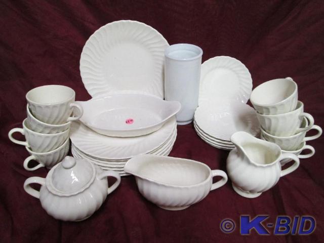 lot 216 image: 8 place setting dish set. Complete ...